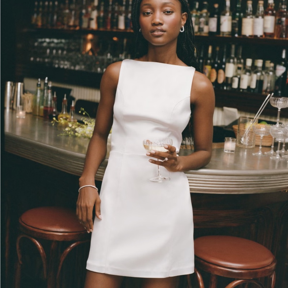 Abercrombie Slash Neck Mini Dress (Pearl XS)
